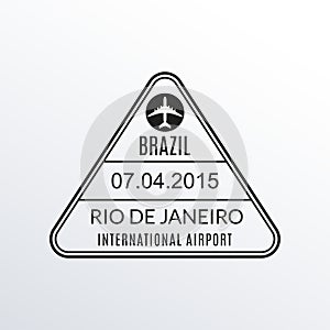 Rio de Janeiro passport stamp. Brazil airport visa stamp or immigration sign. Custom control cachet. Vector illustration. photo